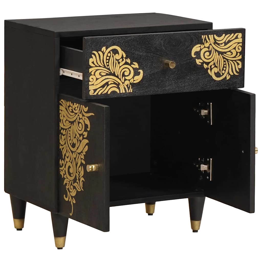 Cabinet de chevet avec porte avec tiroir Noir 50 x 33 x 60 cm - XIOS