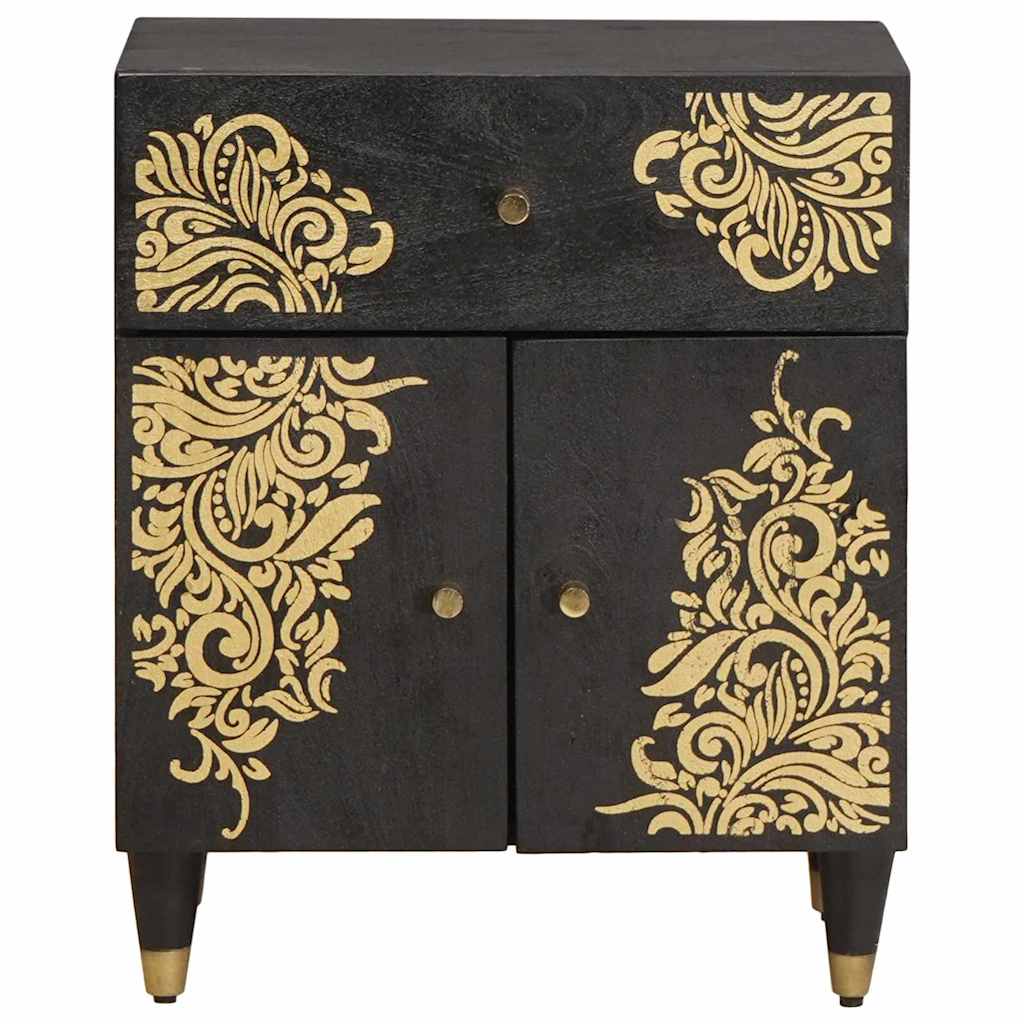 Cabinet de chevet avec porte avec tiroir Noir 50 x 33 x 60 cm - XIOS