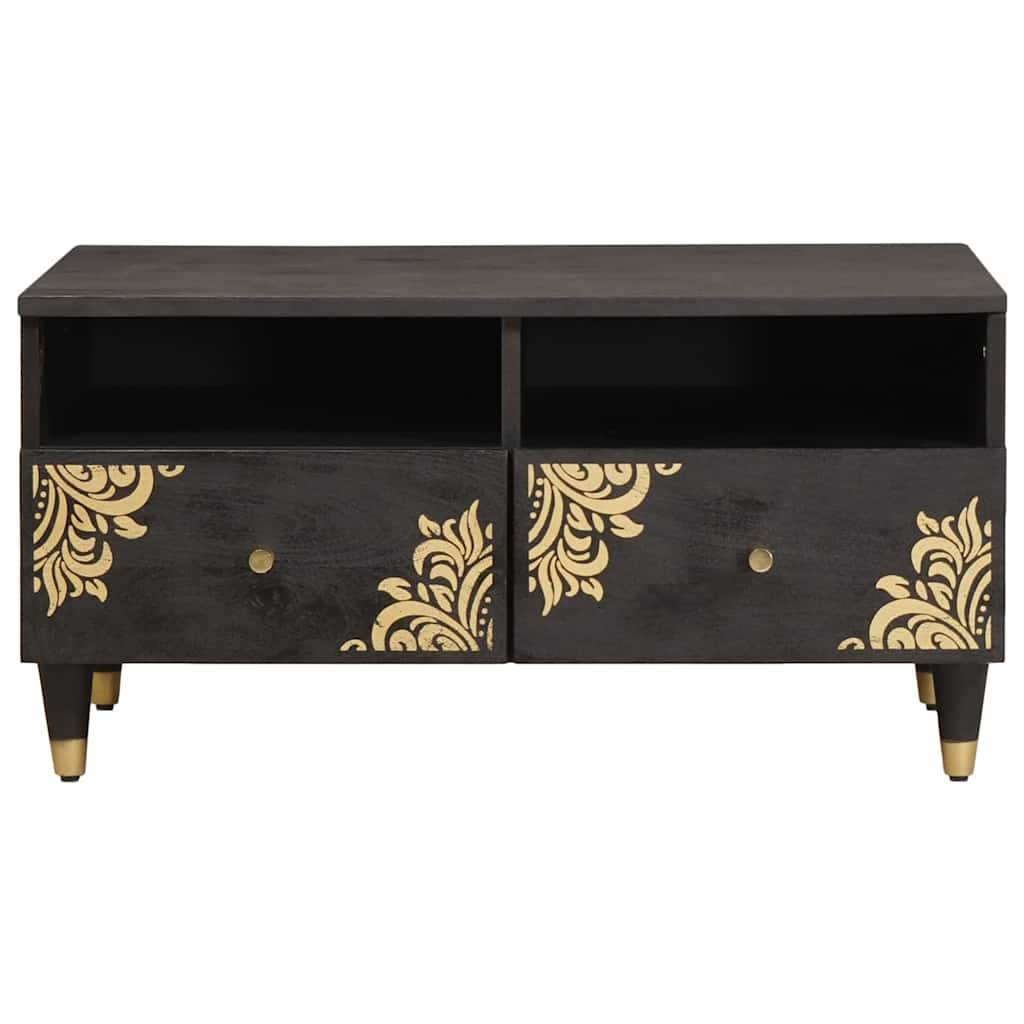 Table basse Noir 80 x 54 x 40 cm Bois de mangue massif - XIOS