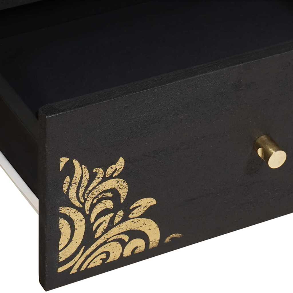 Meuble TV Noir 105 x 33 x 46 cm Bois de mangue massif - XIOS