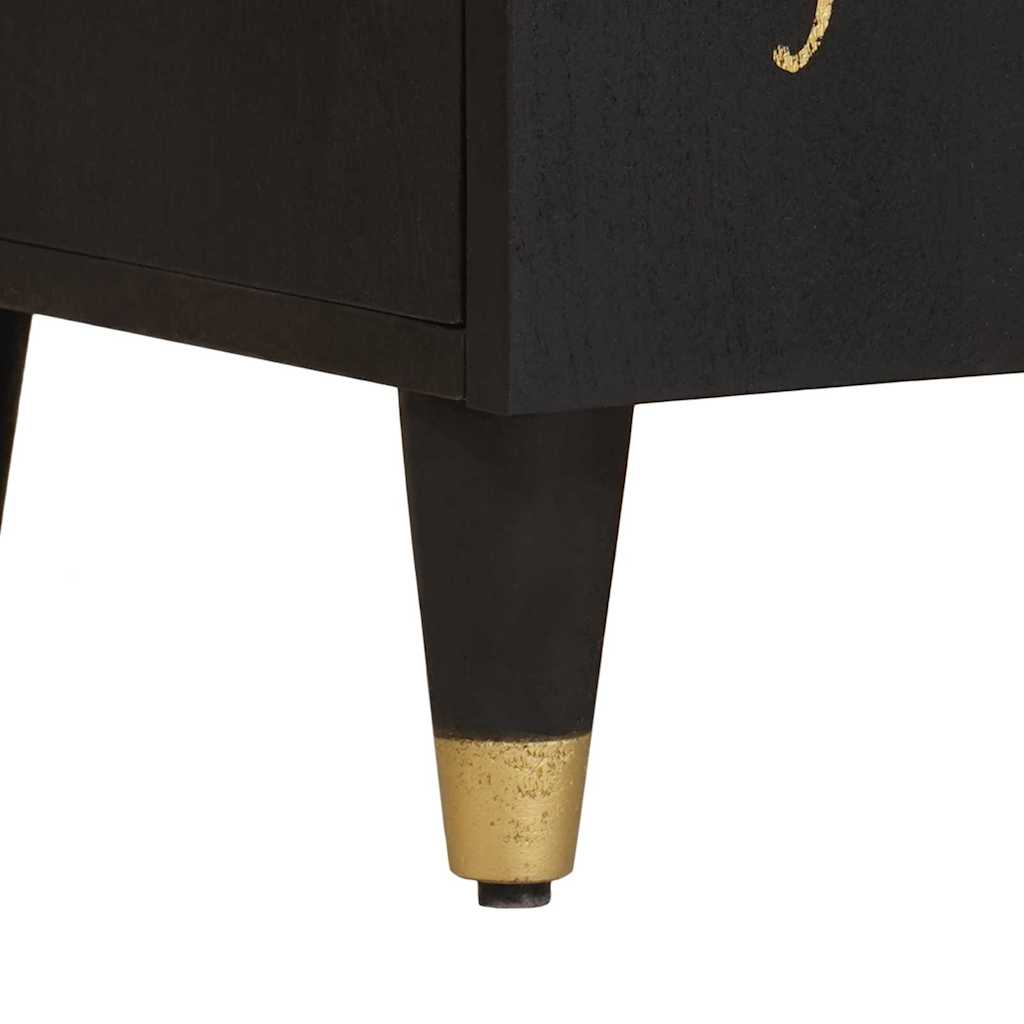 Meuble TV Noir 105 x 33 x 46 cm Bois de mangue massif - XIOS