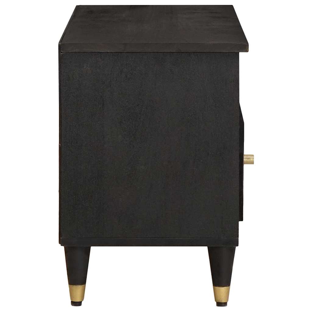 Meuble TV Noir 100 x 33 x 46 cm Bois de mangue massif - XIOS