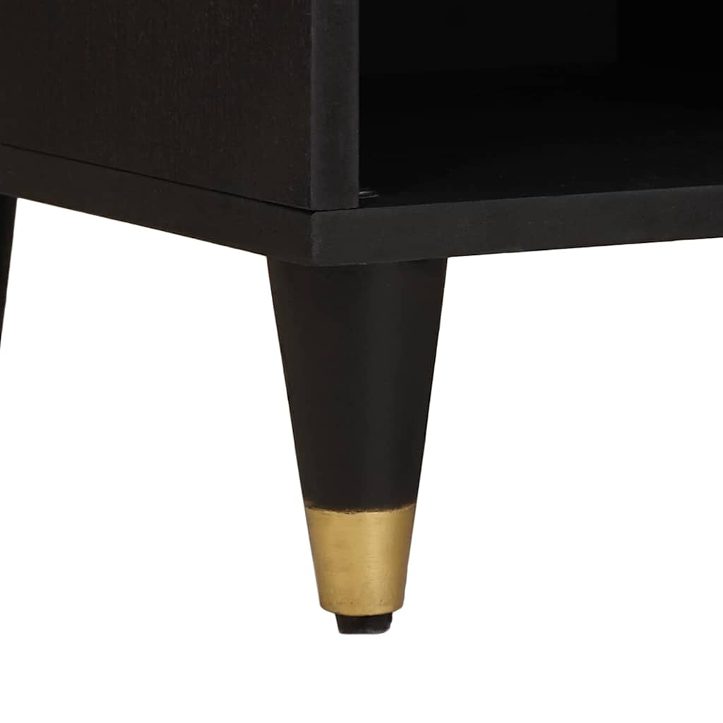 Meuble TV Noir 80 x 33 x 46 cm Bois de mangue massif - XIOS