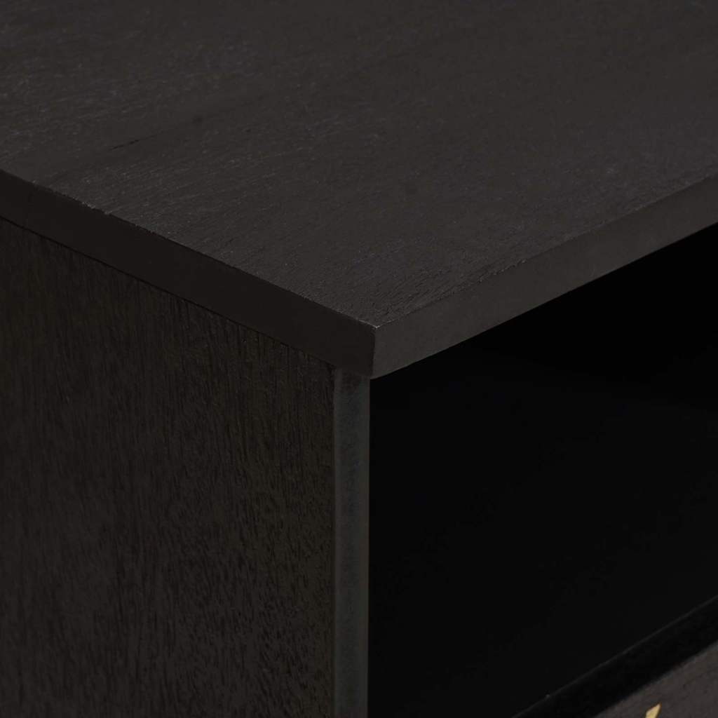 Meuble TV Noir 100 x 33 x 46 cm Bois de mangue massif - XIOS