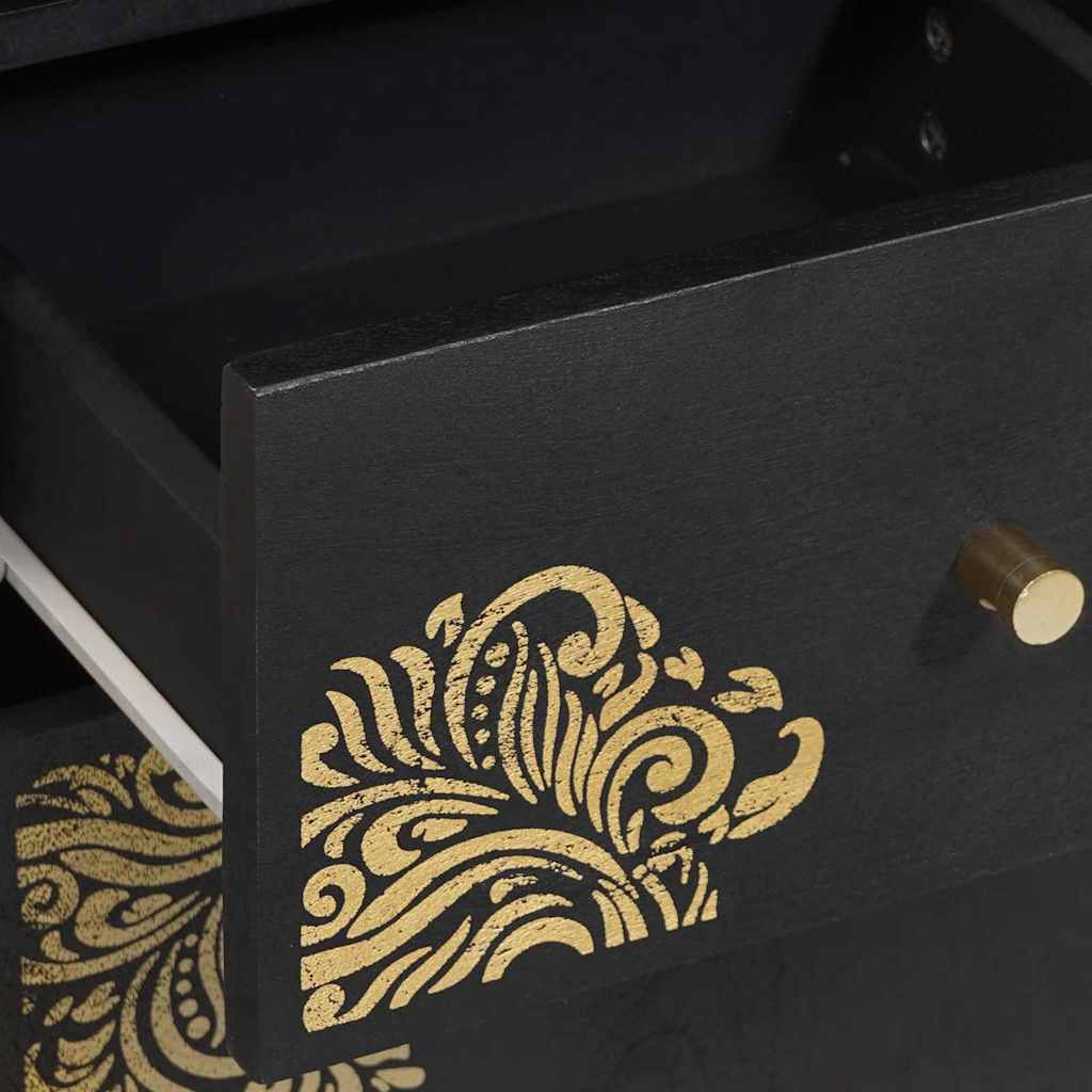 Buffet avec tiroir Noir 38 x 33 x 160 cm Bois de mangue massif - XIOS