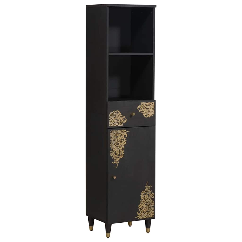 Buffet avec tiroir Noir 38 x 33 x 160 cm Bois de mangue massif - XIOS