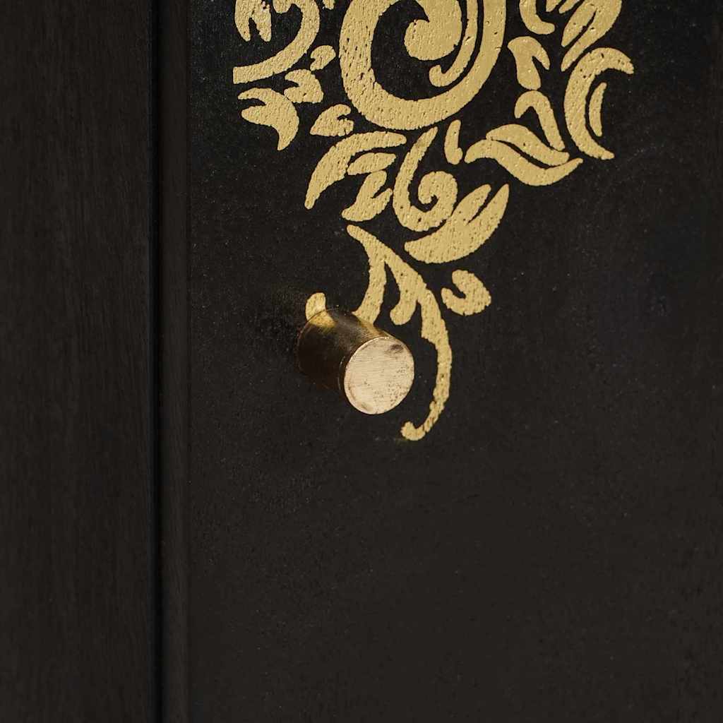 Buffet avec étagère Noir 40 x 33 x 75 cm Bois de mangue massif - XIOS