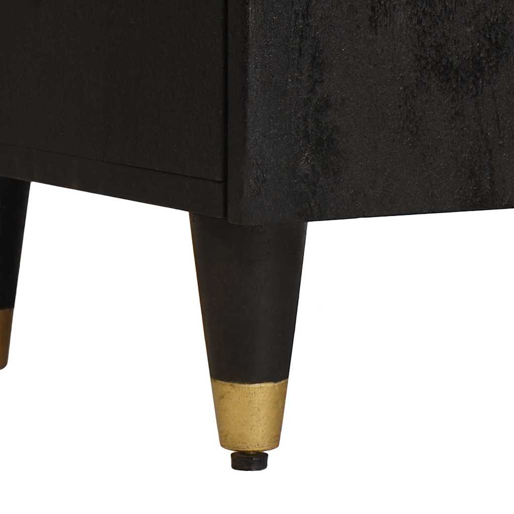 Buffet avec étagère Noir 40 x 33 x 75 cm Bois de mangue massif - XIOS