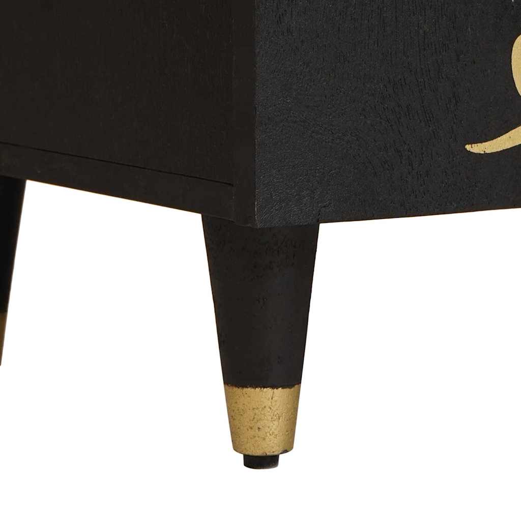 Buffet avec étagère Noir 60 x 33 x 75 cm Bois de mangue massif - XIOS