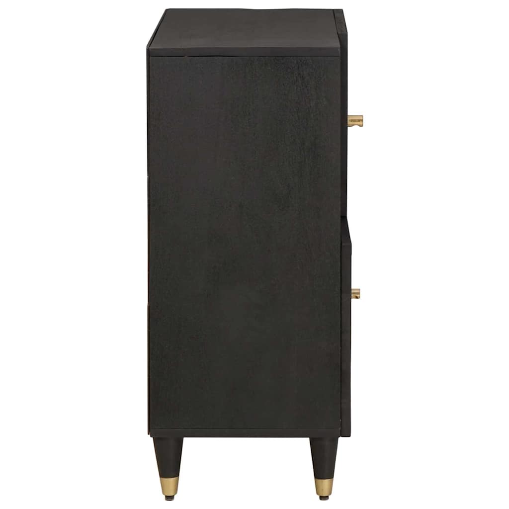 Buffet avec étagère Noir 80 x 33 x 75 cm Bois de mangue massif - XIOS