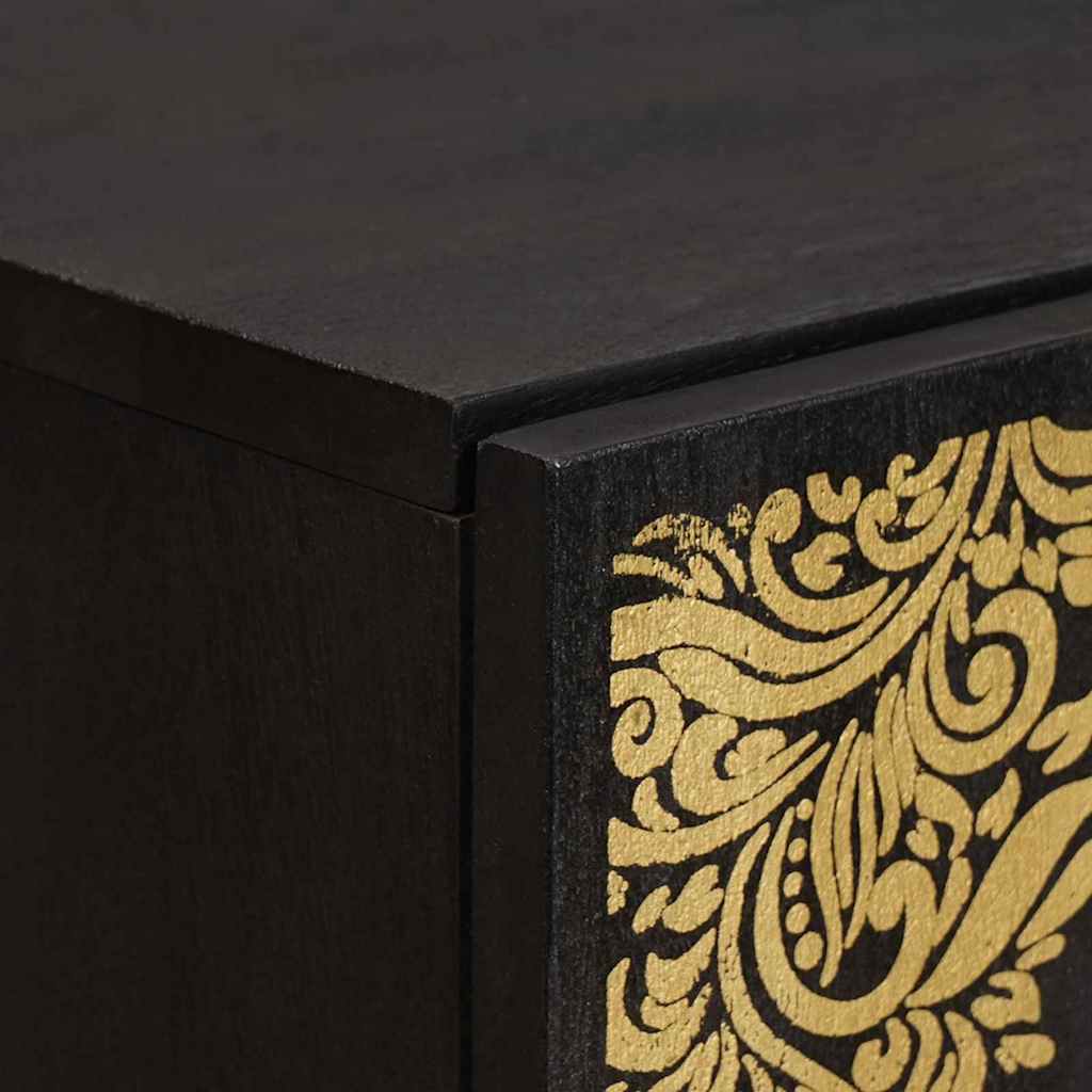 Haut Armoire Noir 40 x 33 x 110 cm Bois de mangue massif - XIOS