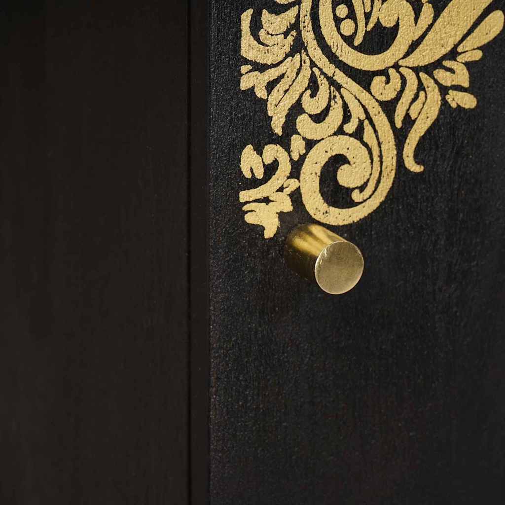 Haut Armoire Noir 40 x 33 x 110 cm Bois de mangue massif - XIOS