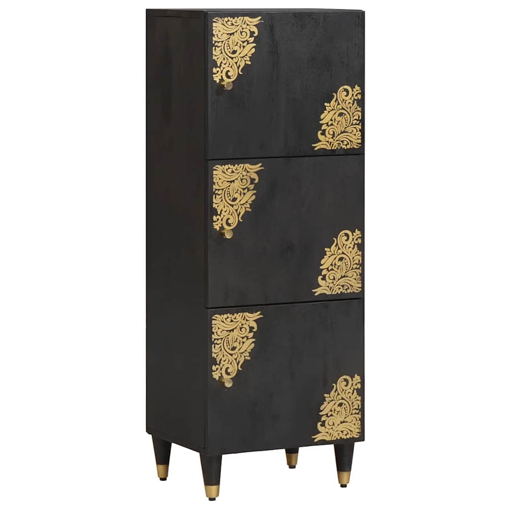 Haut Armoire Noir 40 x 33 x 110 cm Bois de mangue massif - XIOS