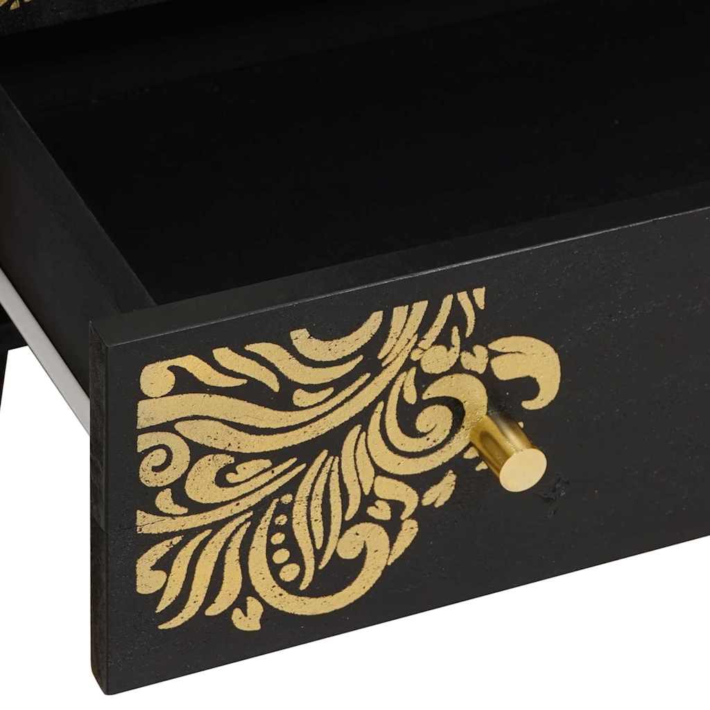 Haut Armoire Noir 60 x 33 x 100 cm Bois de mangue massif - XIOS