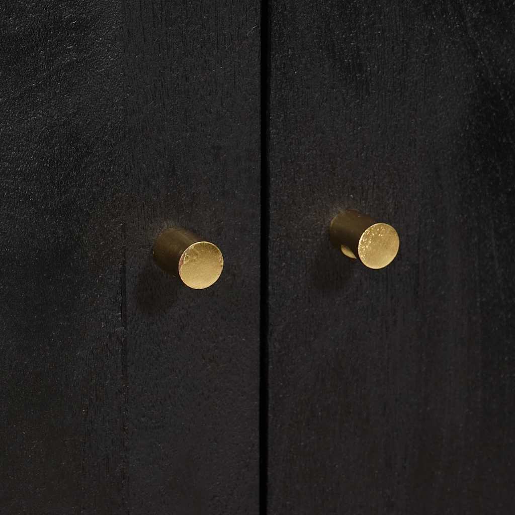 Haut Armoire Noir 60 x 33 x 100 cm Bois de mangue massif - XIOS