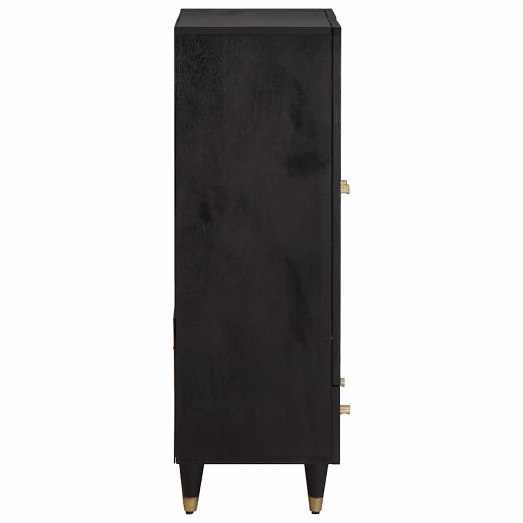 Haut Armoire Noir 60 x 33 x 100 cm Bois de mangue massif - XIOS