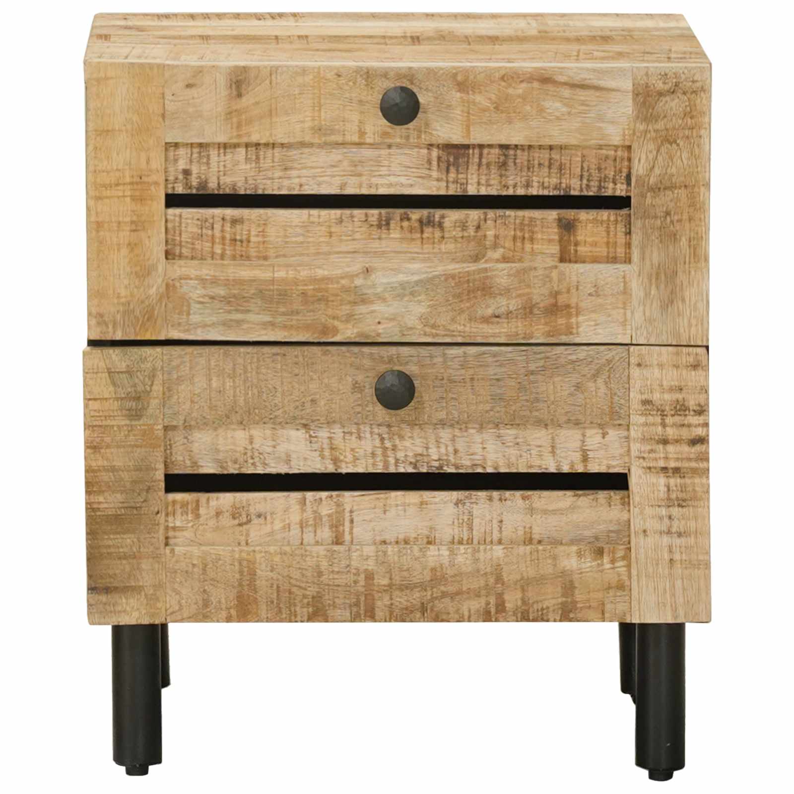 Table de chevet Naturel 40 x 33 x 46 cm Bois de mangue massif