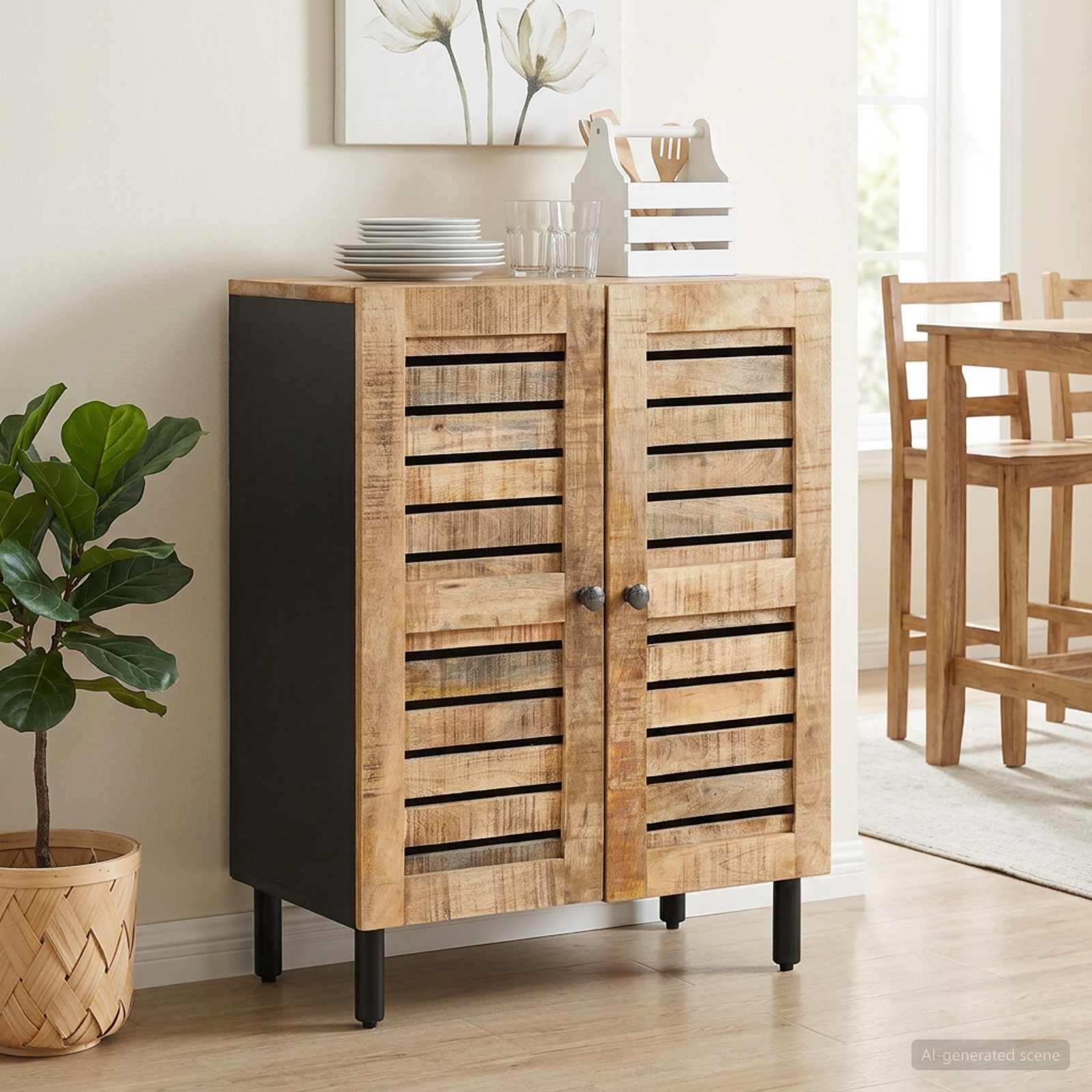 Armoires de rangement 60 x 33 x 75 cm Bois de mangue massif