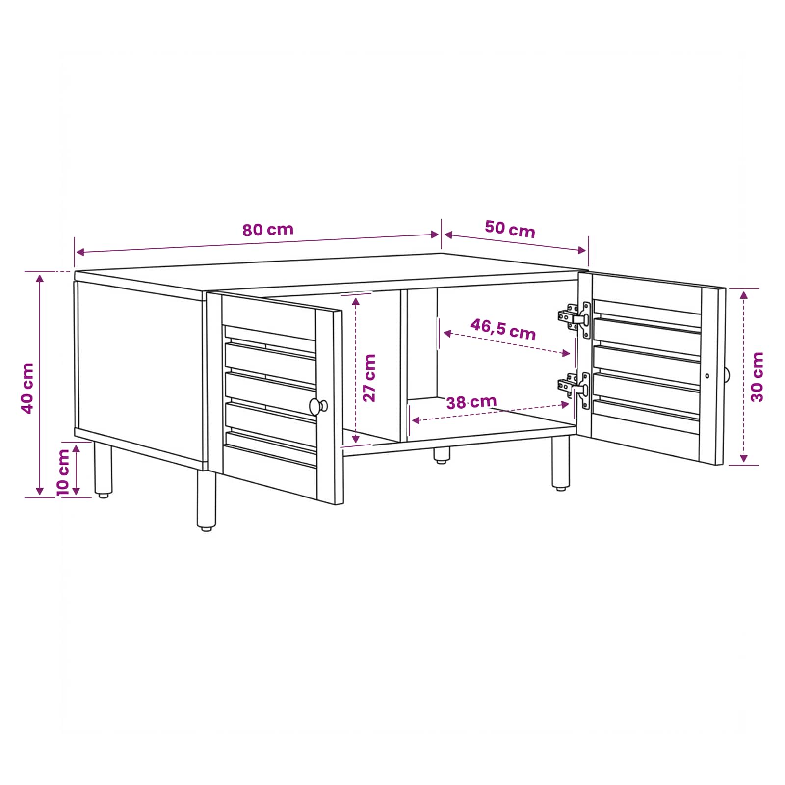 Table basse Naturel 80 x 50 x 40 cm Bois de mangue massif