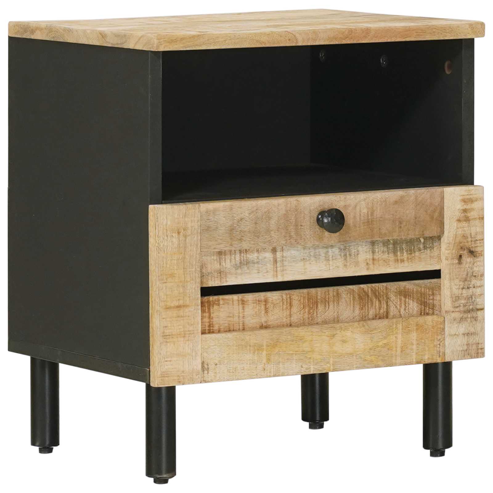 Table de chevet Naturel 40 x 33 x 46 cm Bois de mangue massif