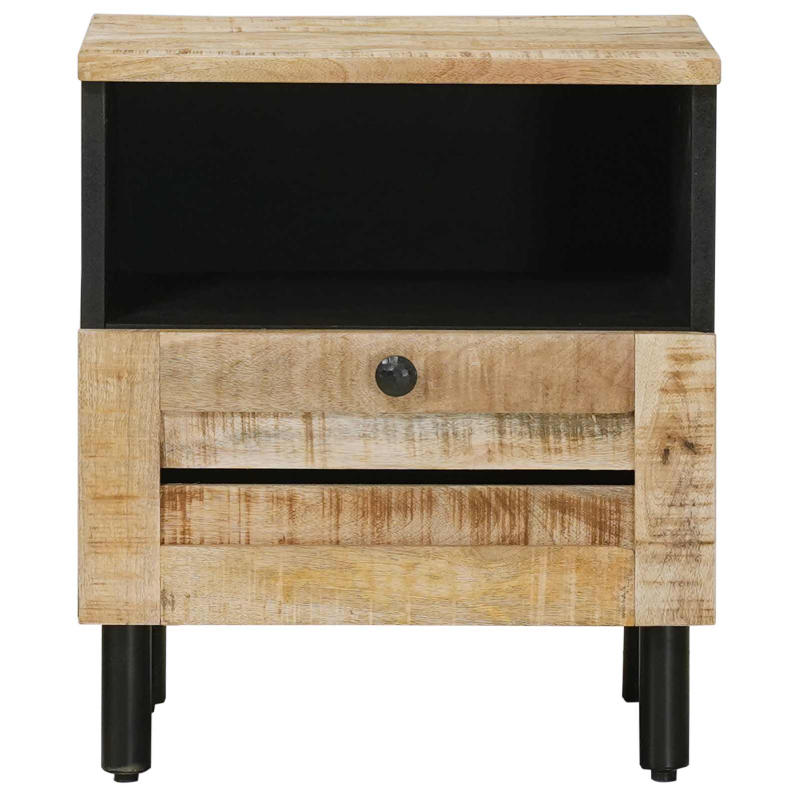 Table de chevet Naturel 40 x 33 x 46 cm Bois de mangue massif