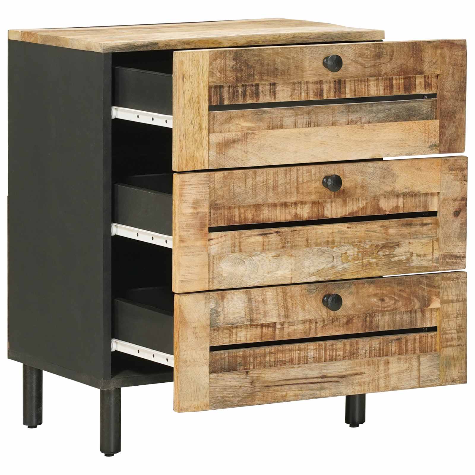 Table de chevet Naturel 50 x 33 x 62 cm Bois de mangue massif