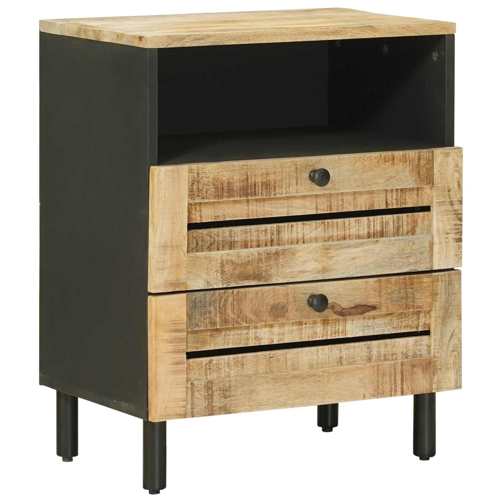 Table de chevet Marron et Noir 50 x 33 x 60 cm - XIOS
