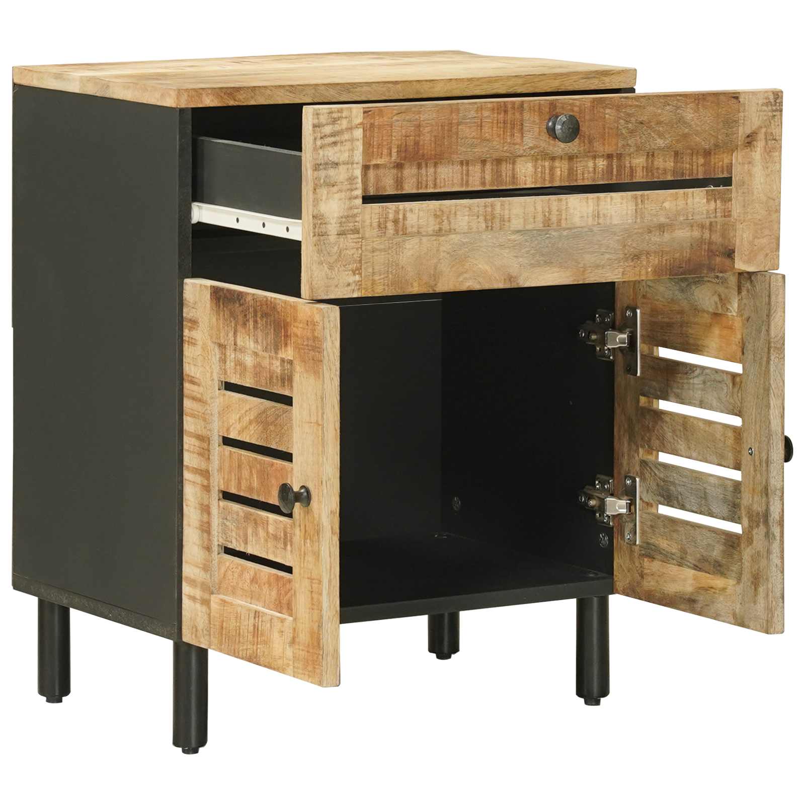 Table de chevet Naturel 50 x 33 x 60 cm Bois de mangue massif