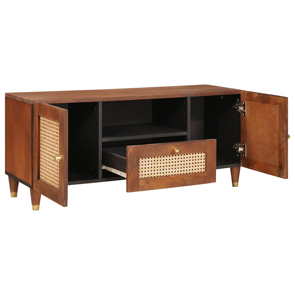 Meuble TV Marron 105 x 33,5 x 46 cm Bois de mangue massif - XIOS