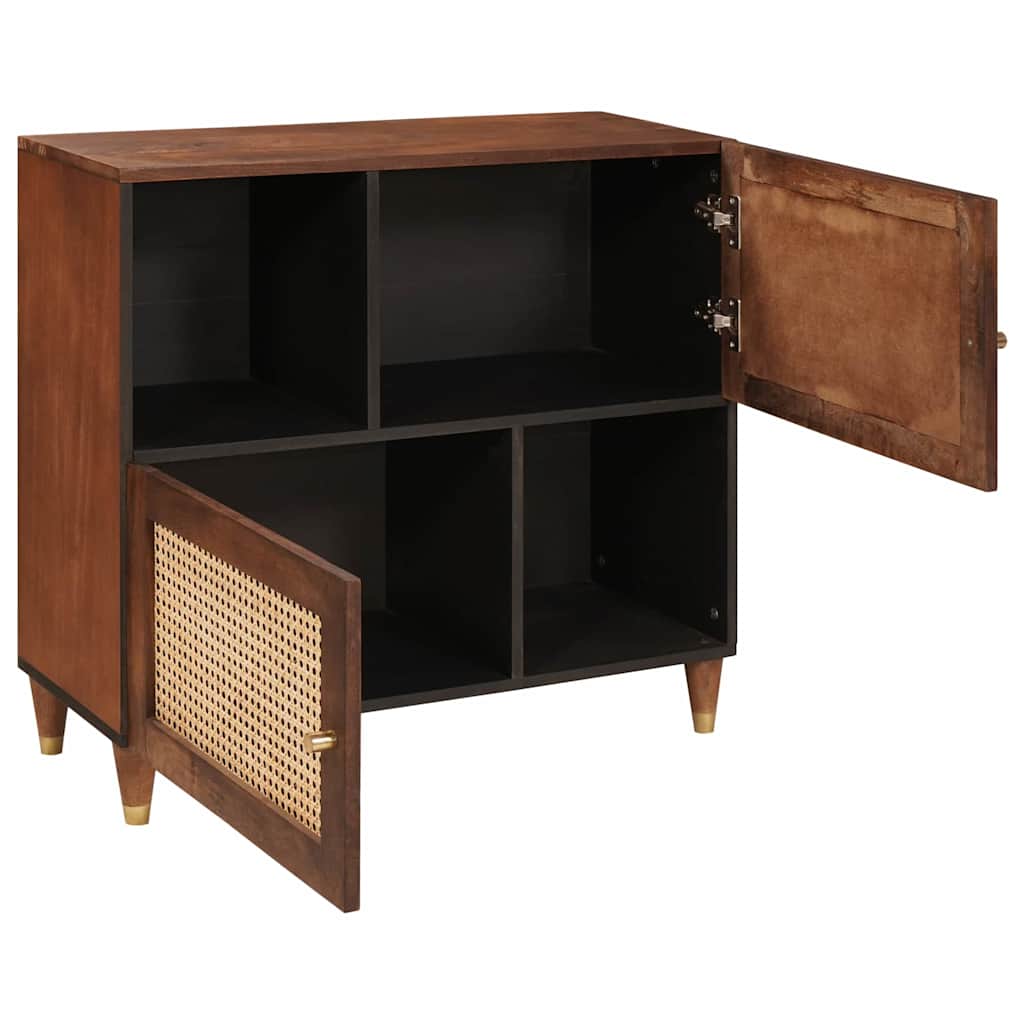 Buffet Marron 80 x 33,5 x 75 cm Rotin et bois de mango massif - XIOS