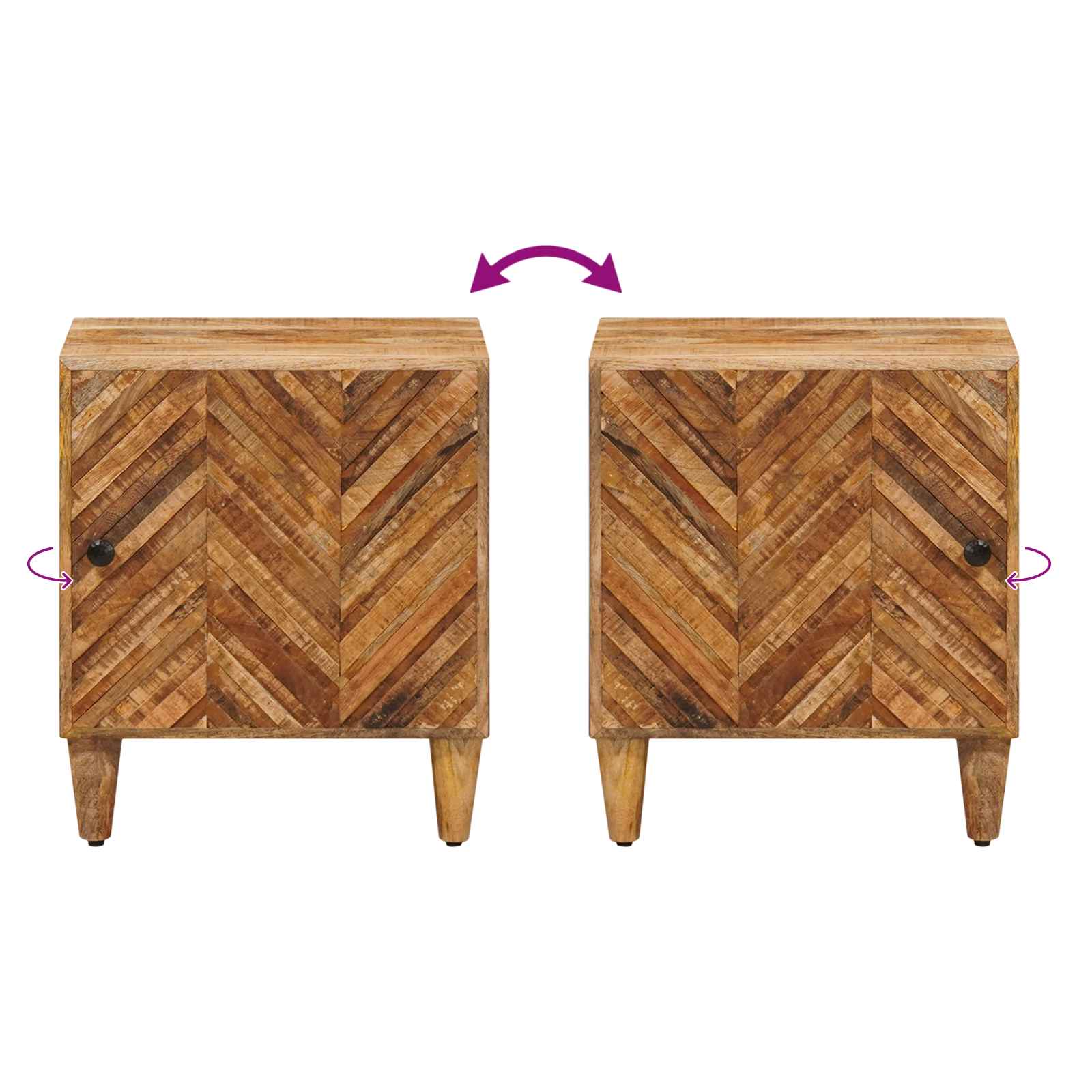 Table de chevet Marron 40 x 33,5 x 46 cm Bois de mangue massif - XIOS