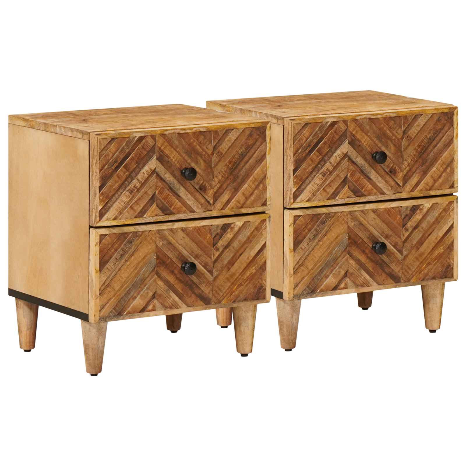 Table de chevet avec tiroir 2 pcs Marron 40 x 33,5 x 46 cm - XIOS