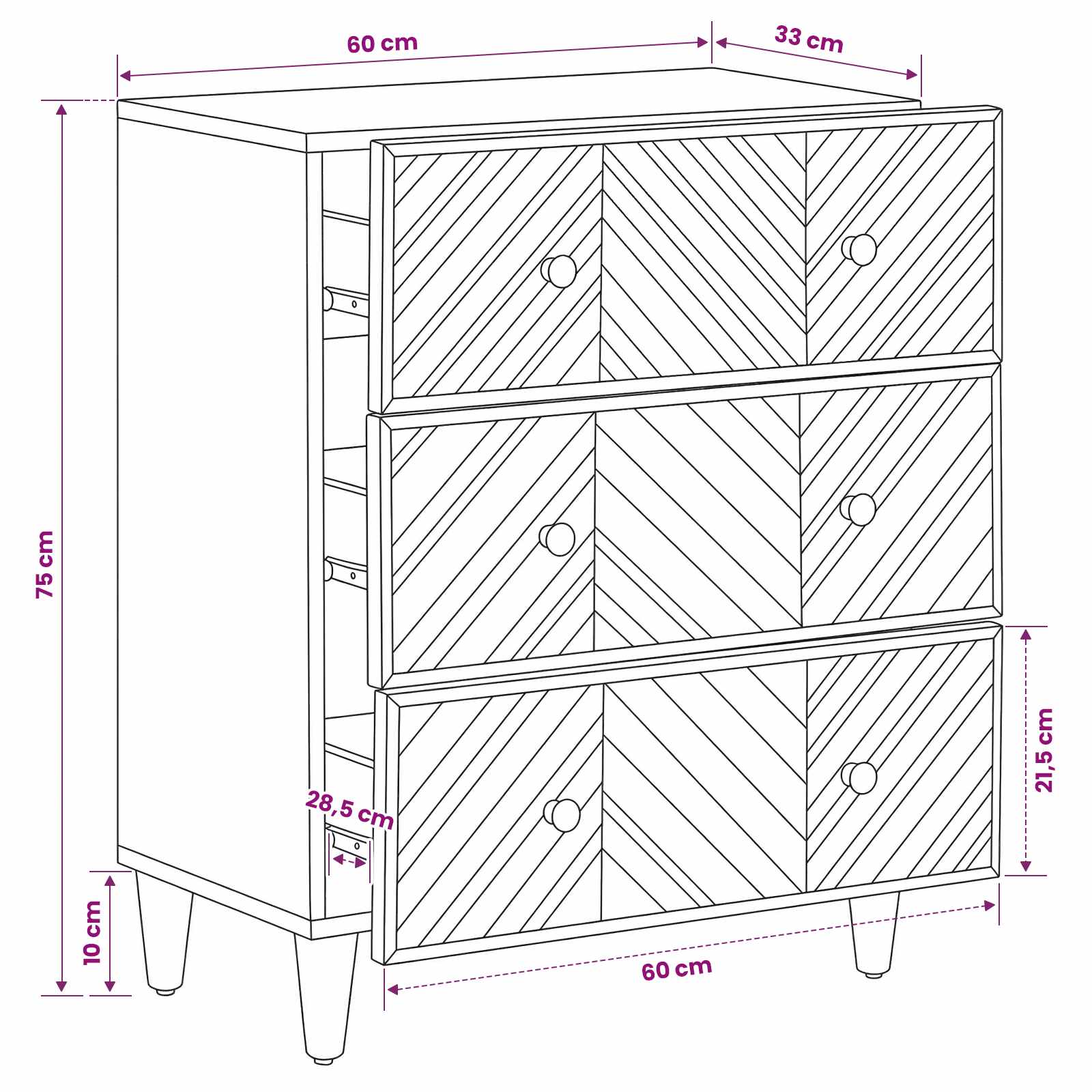 Armoires de rangement Marron 60 x 33,5 x 75 cm - XIOS