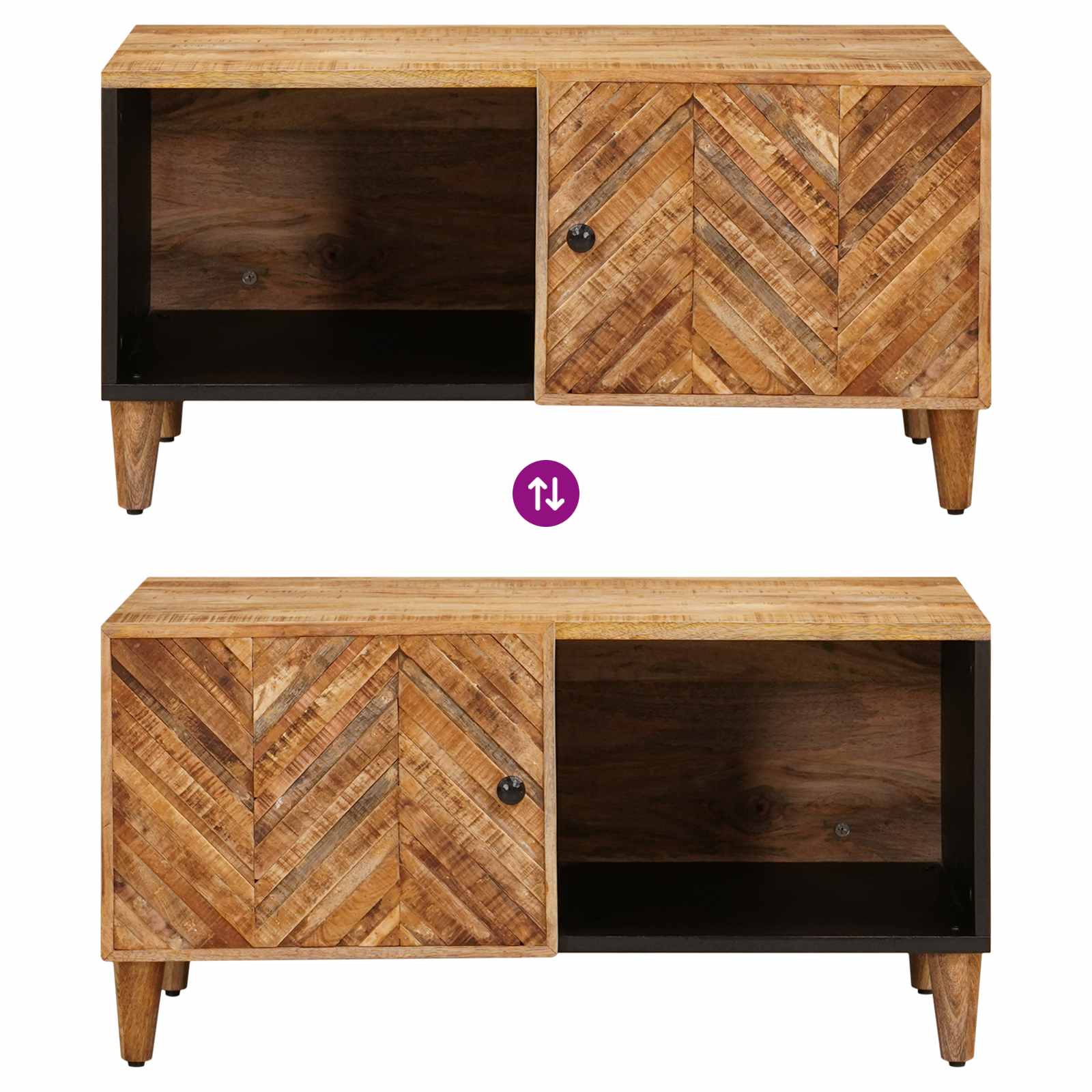 Table basse Marron 80 x 50 x 40 cm Bois de mangue massif - XIOS