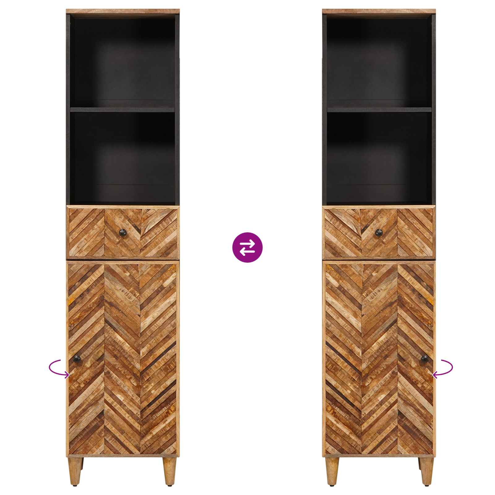 Cabinet de salle de bain avec tiroir Marron 38 x 33,5 x 160 cm