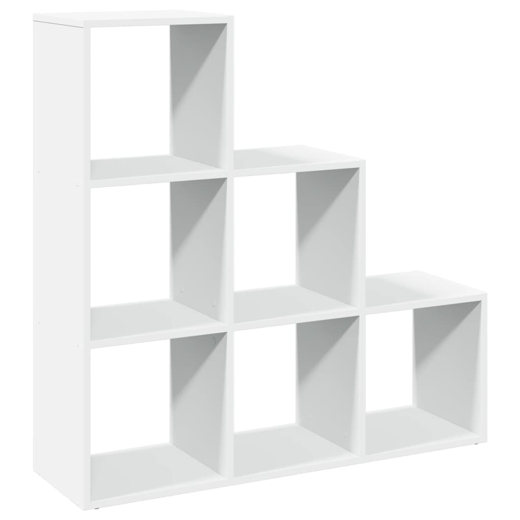Bibliothèque séparateur de pièce à 3 niveaux Blanc 99 x 29 x 99 cm Bois d'ingénierie - XIOS