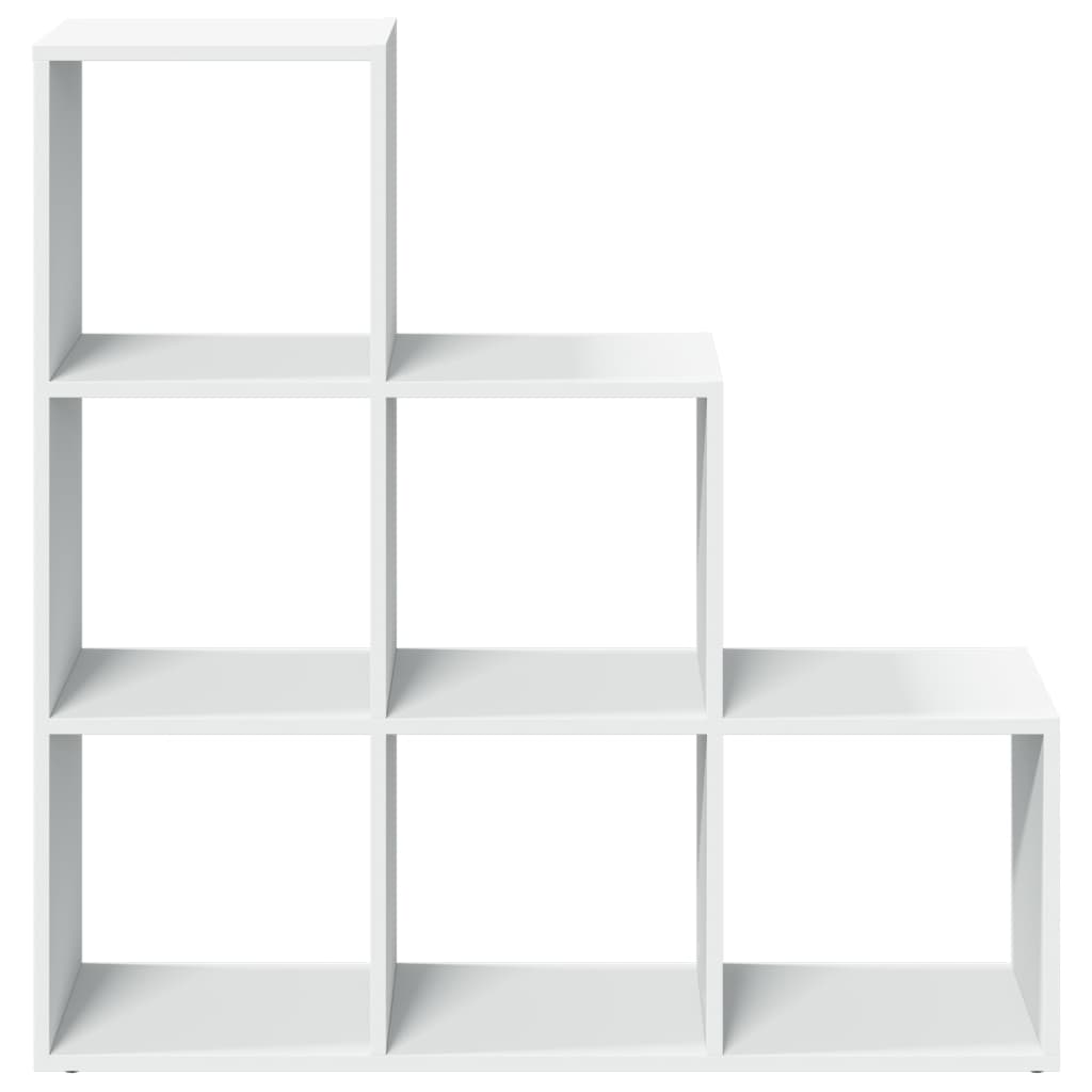 Bibliothèque séparateur de pièce à 3 niveaux Blanc 99 x 29 x 99 cm Bois d'ingénierie - XIOS