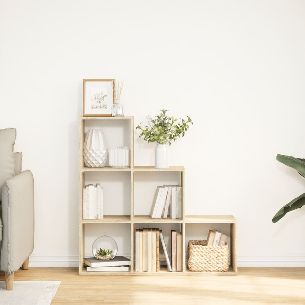 Étagère séparatrice de pièce 3 niveaux chêne sonoma 99x29x99 cm - XIOS