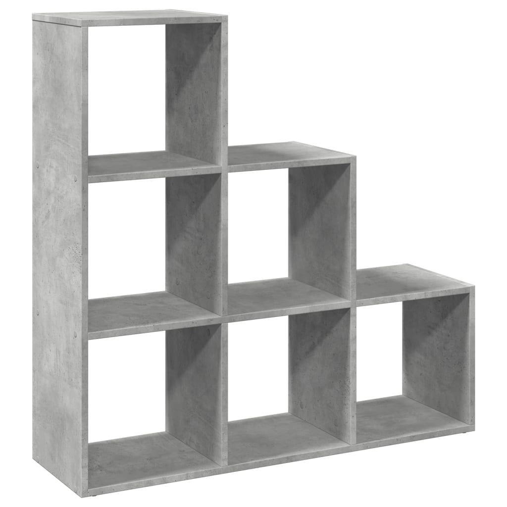 Étagère séparatrice de pièce à 3 niveaux gris béton 99x29x99 cm - XIOS