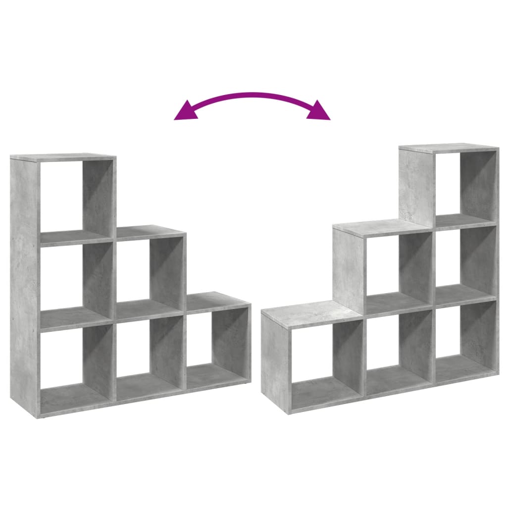 Étagère séparatrice de pièce à 3 niveaux gris béton 99x29x99 cm - XIOS