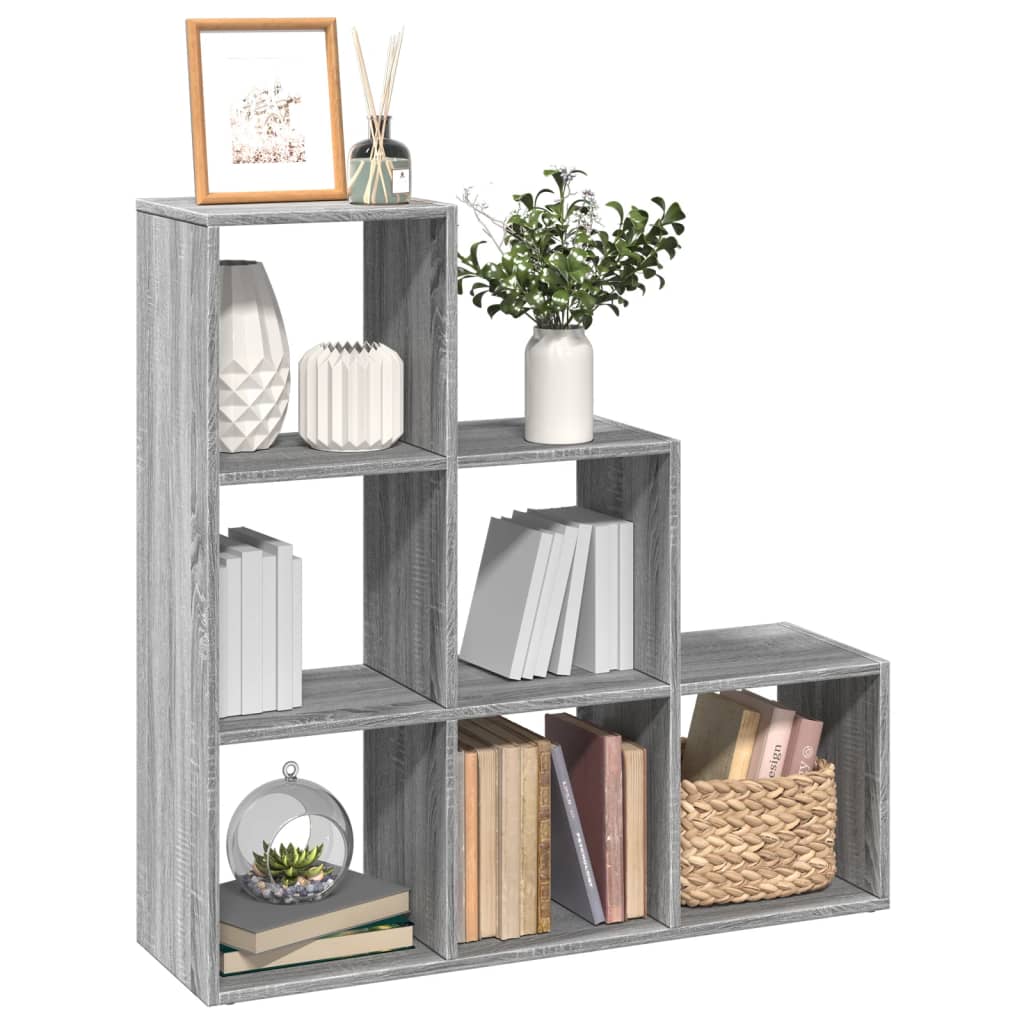 Étagère séparatrice de pièce à 3 niveaux sonoma gris 99x29x99cm - XIOS