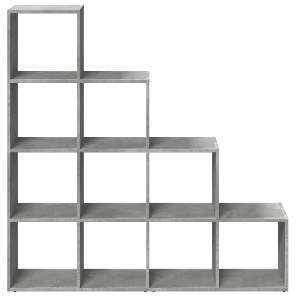 Étagère séparatrice de pièce à 4 niveaux gris béton - XIOS