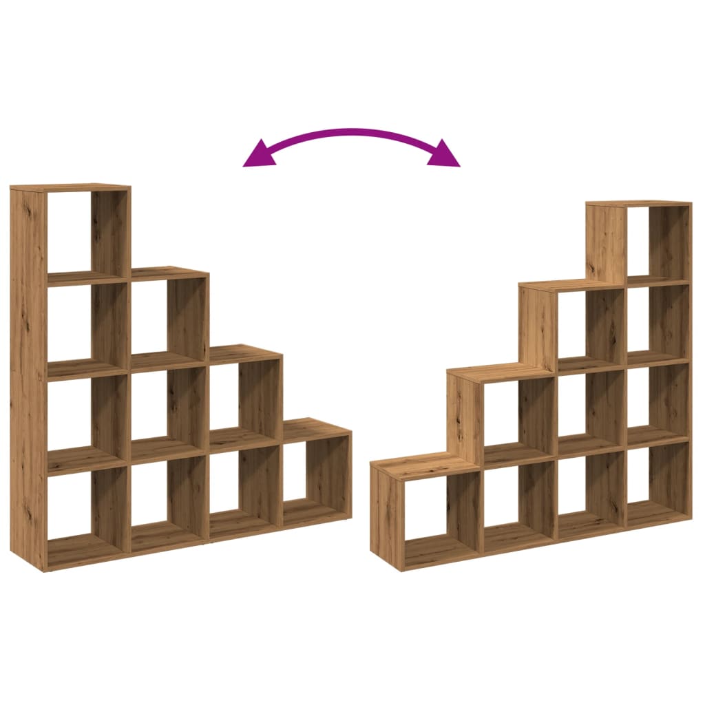 Étagère séparatrice de pièce à 4 niveaux chêne artisanal - XIOS