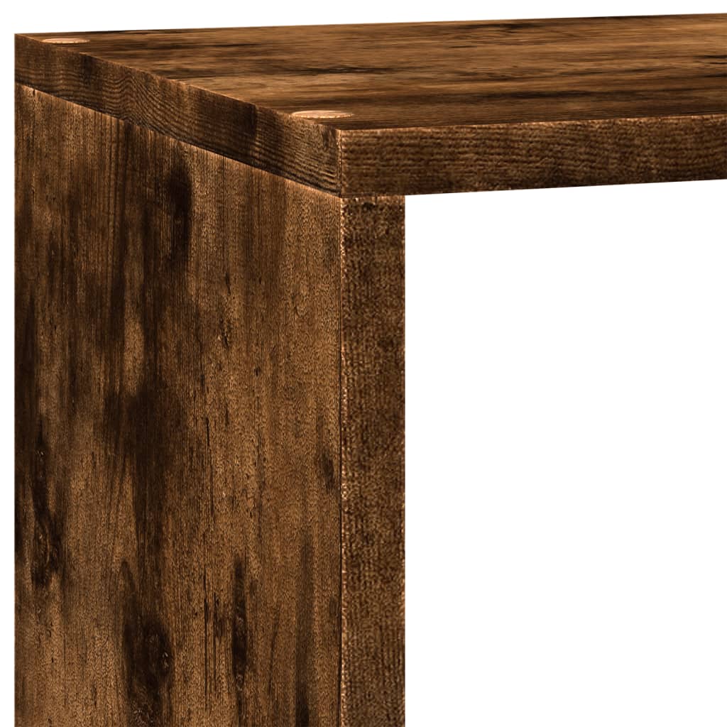 Étagère séparatrice de pièce 3 niveaux chêne fumé - XIOS