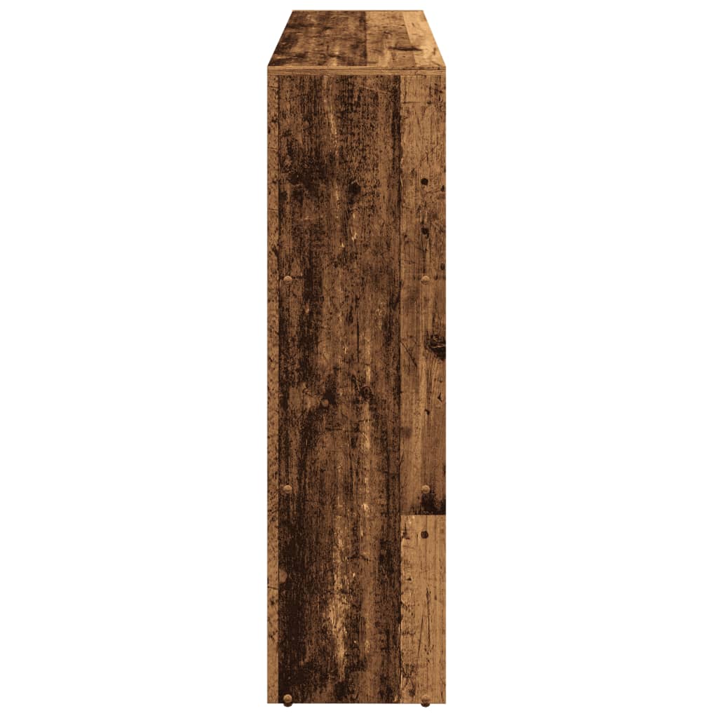Étagère séparatrice de pièce à 3 niveaux vieux bois - XIOS