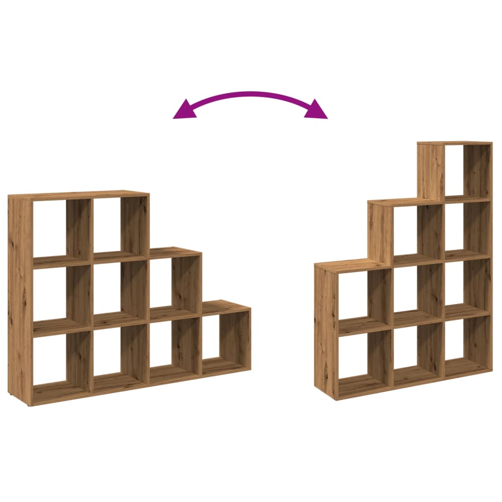 Étagère séparatrice de pièce à 3 niveaux chêne artisanal - XIOS