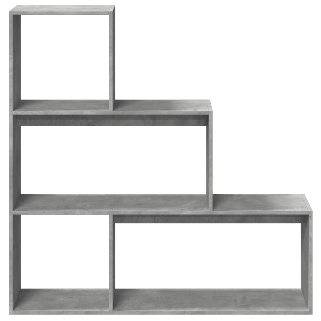 Étagère séparatrice de pièce 3 niveaux gris béton 123x29x123 cm - XIOS
