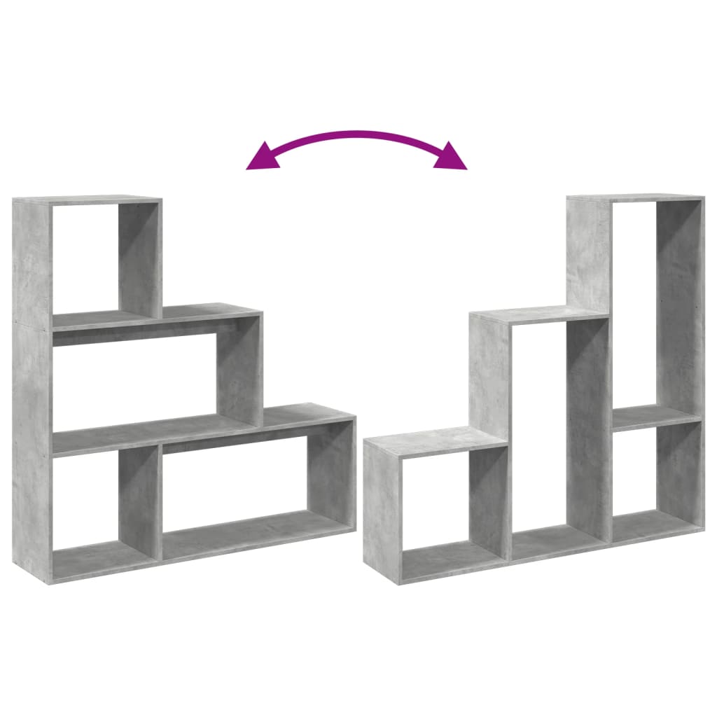 Étagère séparatrice de pièce 3 niveaux gris béton 123x29x123 cm - XIOS