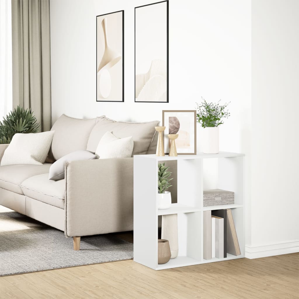 Bibliothèque séparateur de pièce Blanc 69,5 x 29 x 69,5 cm Bois d'ingénierie - XIOS