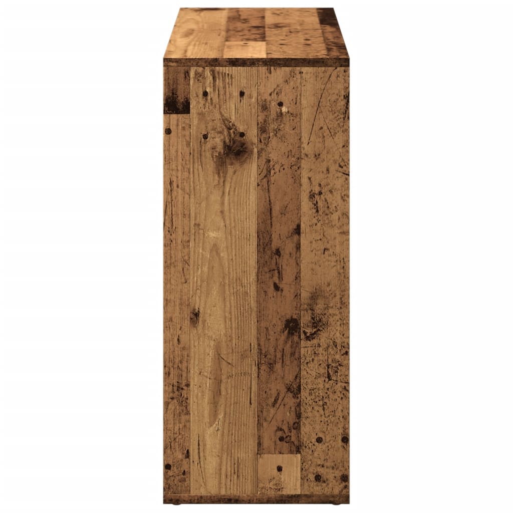 Étagère séparatrice de pièce vieux bois 69,5x29x69,5 cm - XIOS